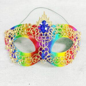 Rainbow masquerade mask, cosplay mask, Halloween mask, Venetian mask, Prom mask